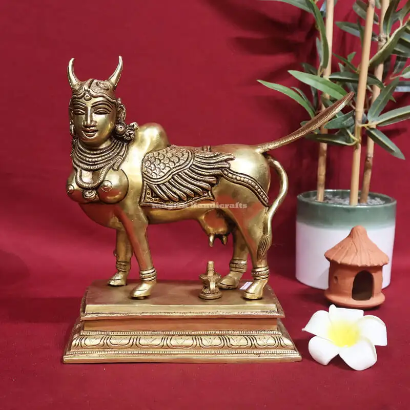 9 inches Brass Kamadhenu Lingam Idol SC