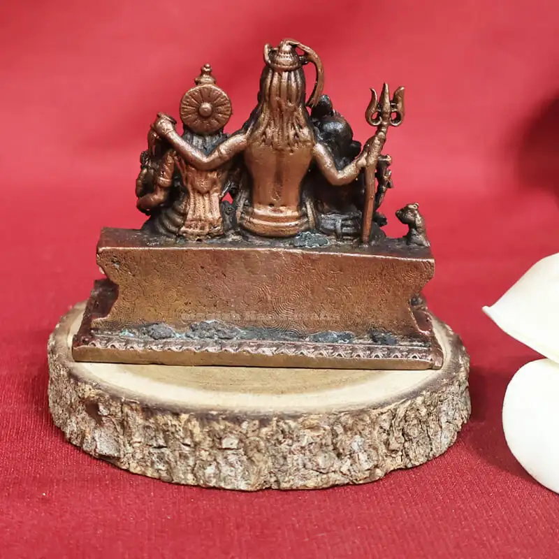 2.5 inches Copper Lord Shiva family idol - image 3