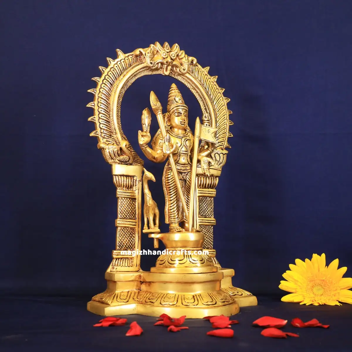 Brass Murugan with Thiruvachi Vel and Kodi idol - 12 inches - image 4
