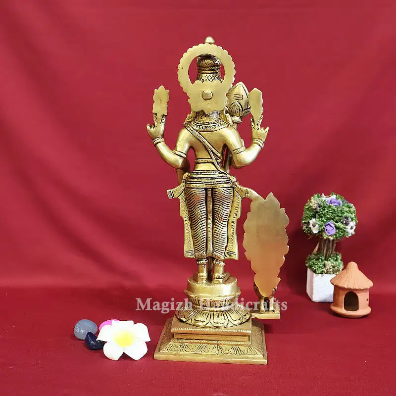 14.5 inches Brass Murugan Peacock idol - secondary
