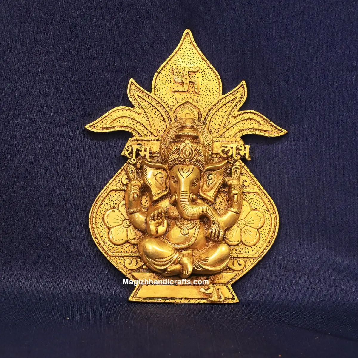 Brass Ganesha Kalasam wallhanging - 10 inches