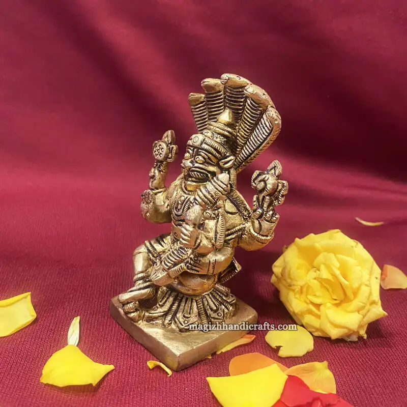 Brass Snake Narasihma Lakshmi - image 3