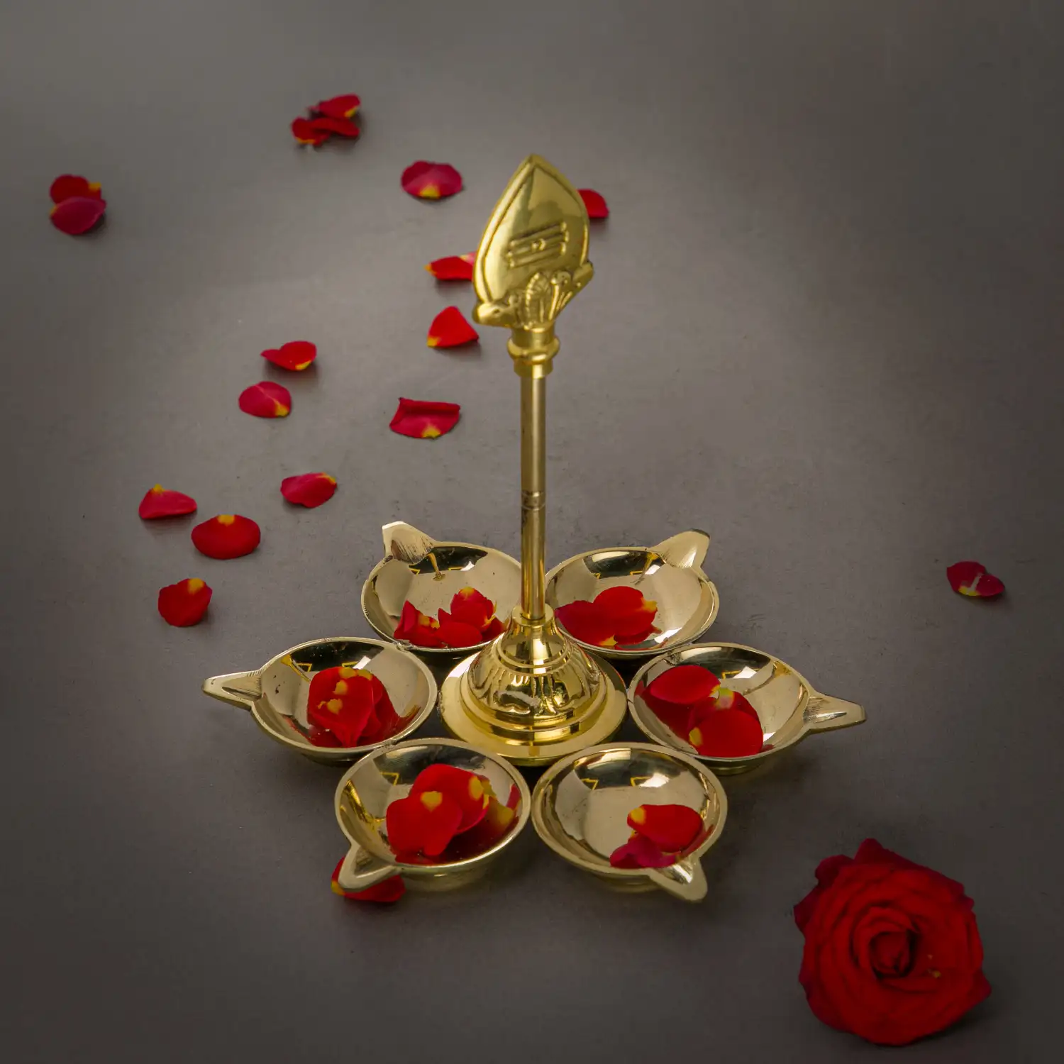 7 inches Brass Vel Arumuga Vilakku for Lord Murugan - secondary