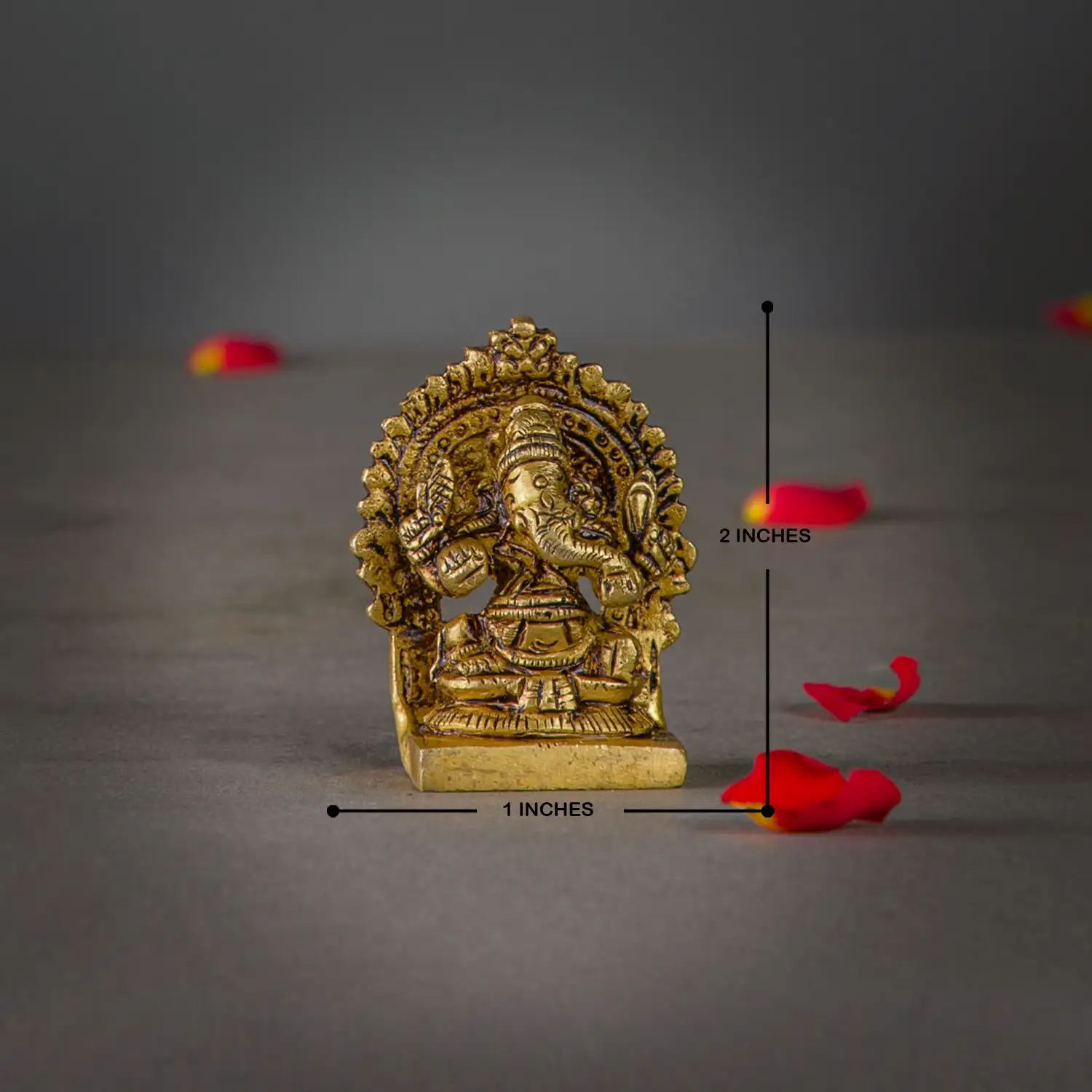 2 inches brass Ganesha with thiruvachi dol - image 5