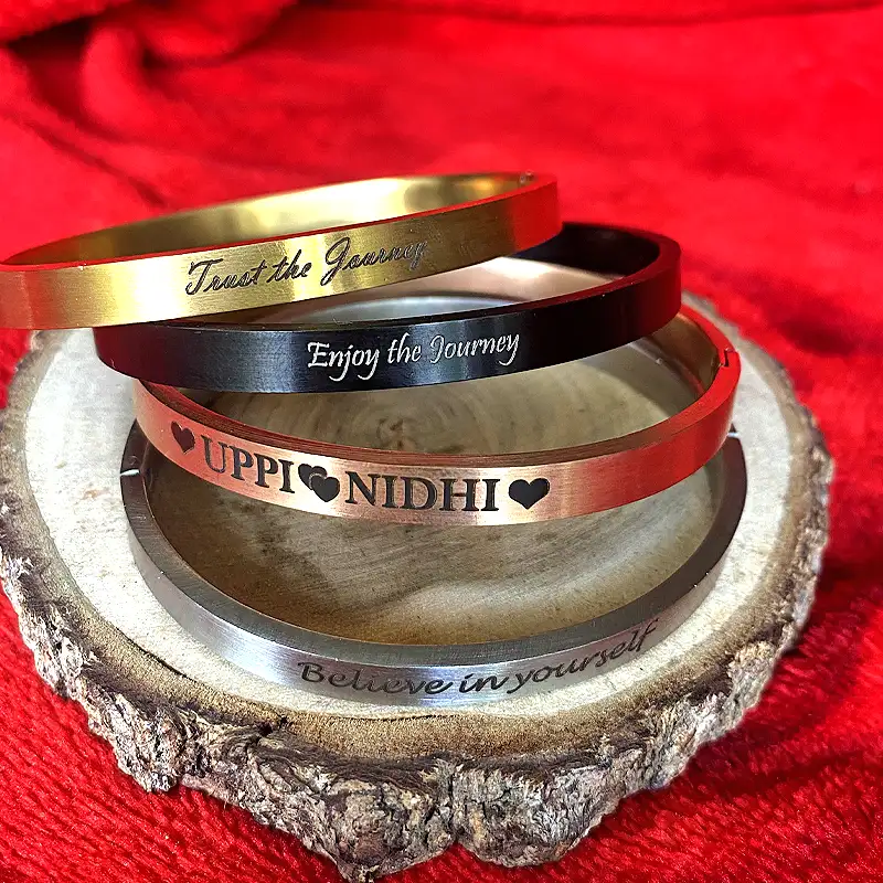 Free size Premium quality Stainless Steel Bracelet with lock - Black - image 5