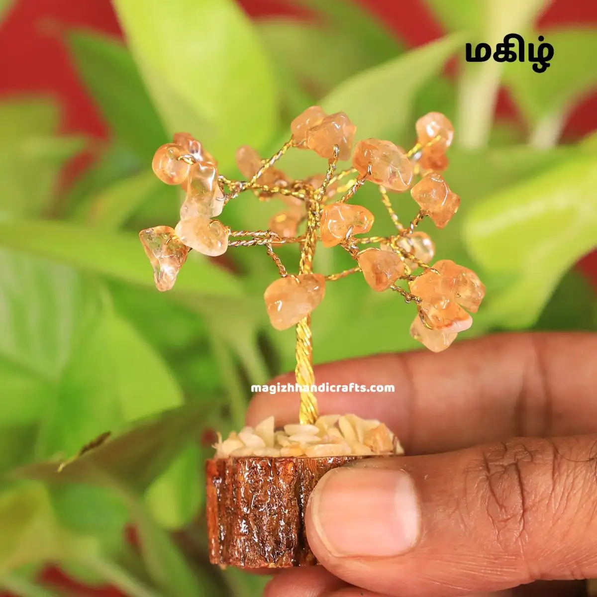 Mini Citrine crystal stone tree - 25 beads - image 3