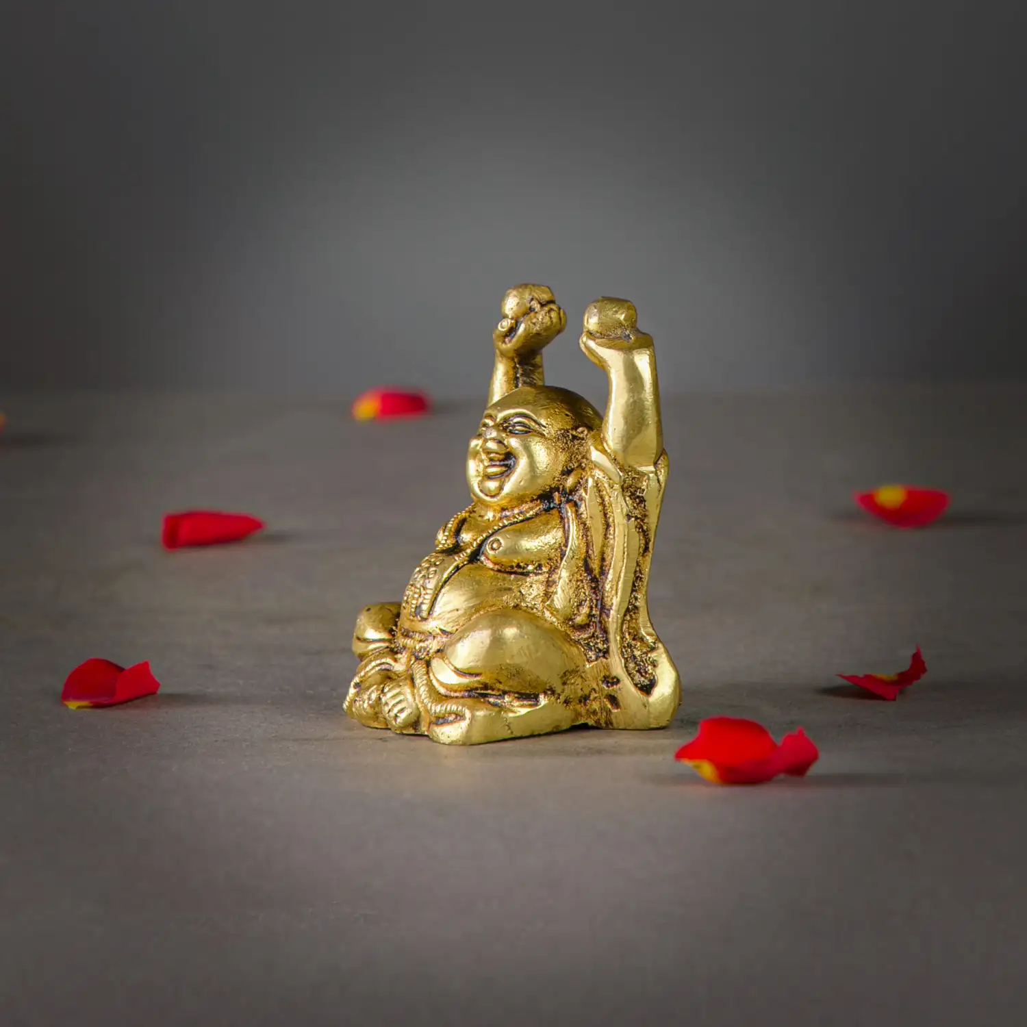 2.5 inches Brass laughing budha idol - image 3