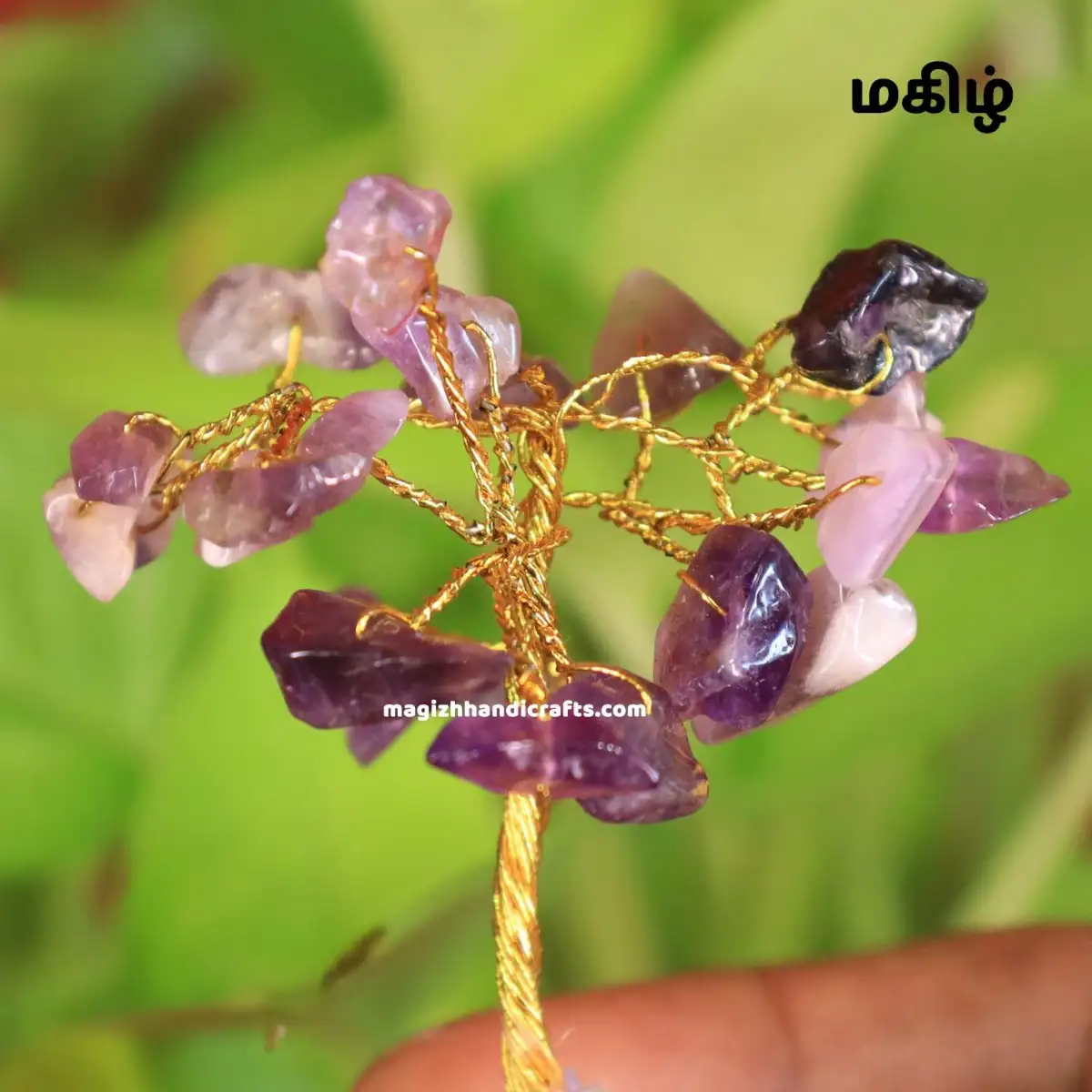 Mini Amethyst crystal stone tree - 25 beads - secondary