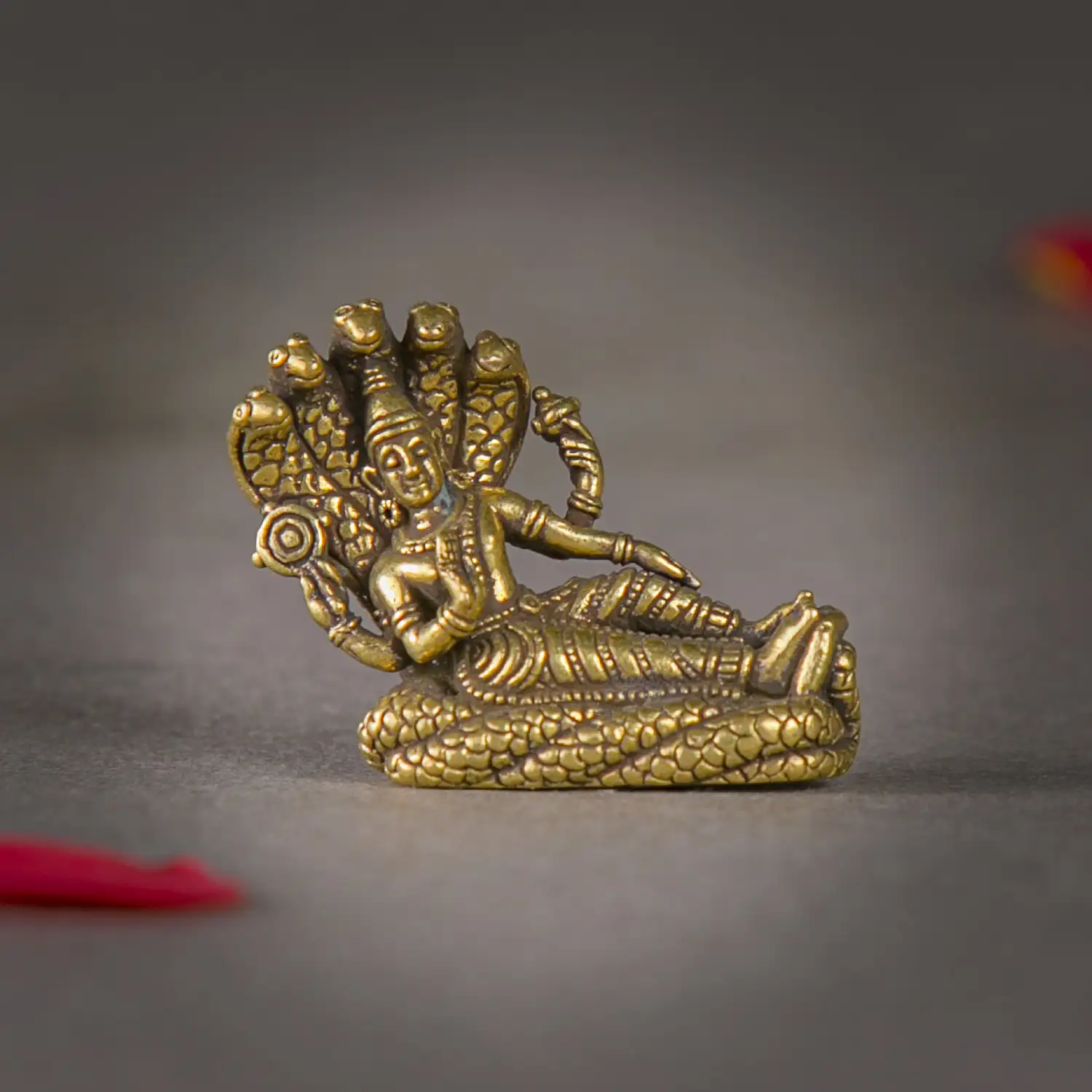 1 inch miniature lord Vishnu on Adishesha idol