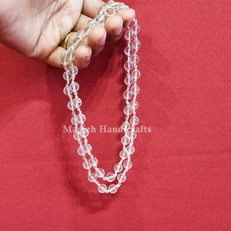 8mm Spadigam Diamond cuts mala with silver 54 beads - image 3
