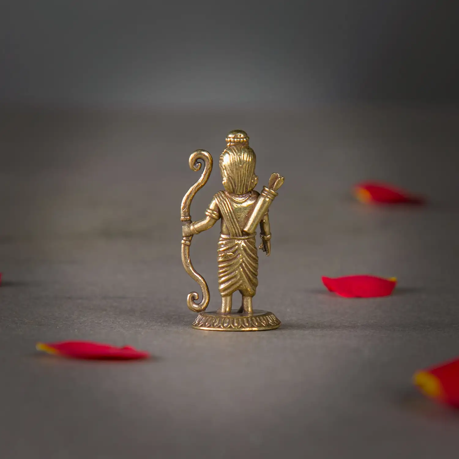1 inch Brass Mini Standing baby god Ram idol - image 3