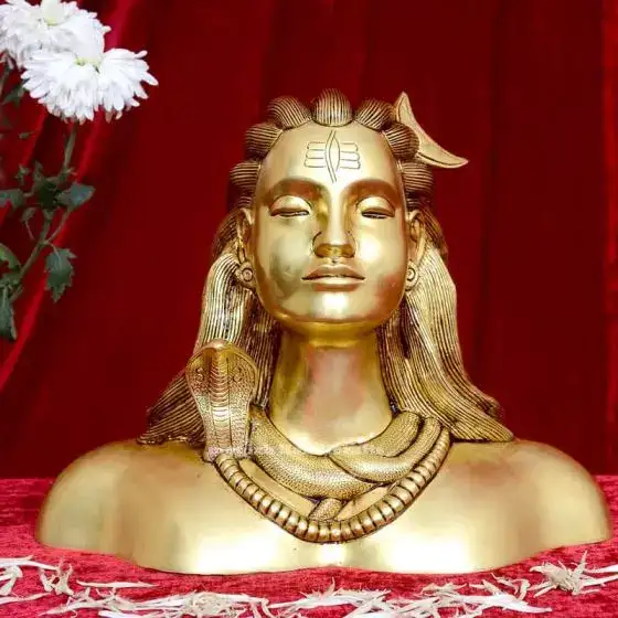 6x8 Inches Brass Nandhi With Lingam