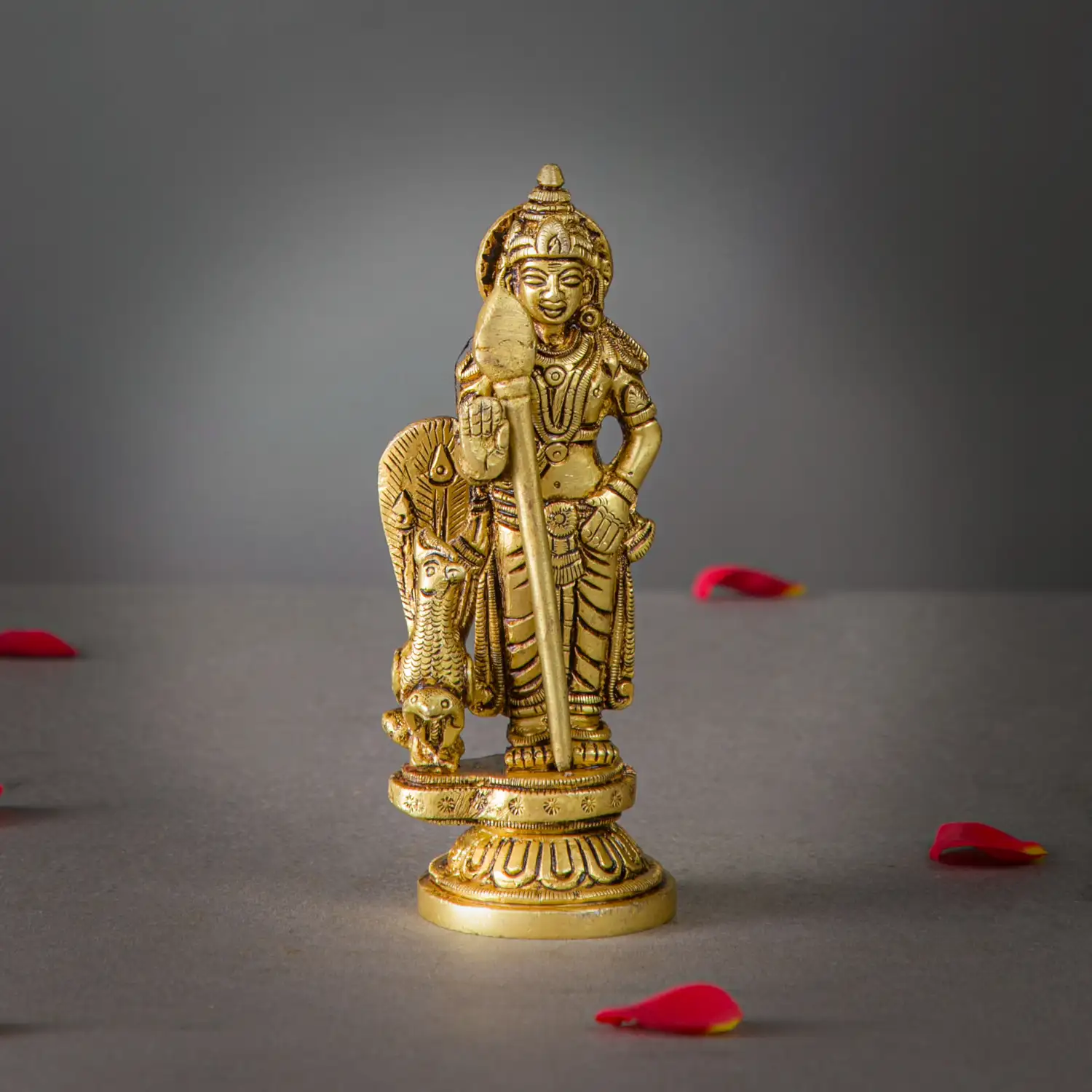 Brass Murugan Malaysia Murugan idol - 8 inches