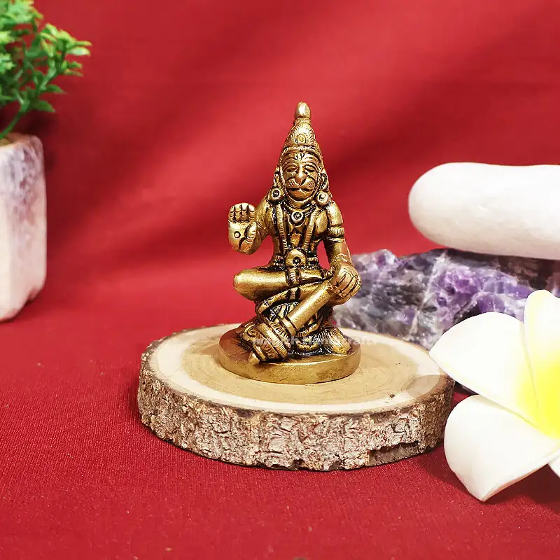 2.5 inches Brass Sitting Hanuman idol SC