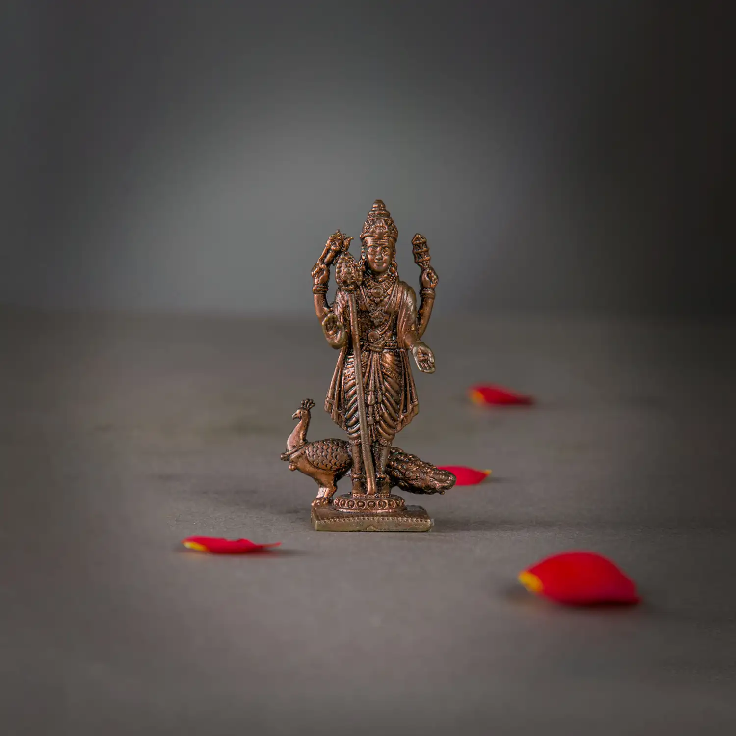3 inches Copper Lord Murugan Idol