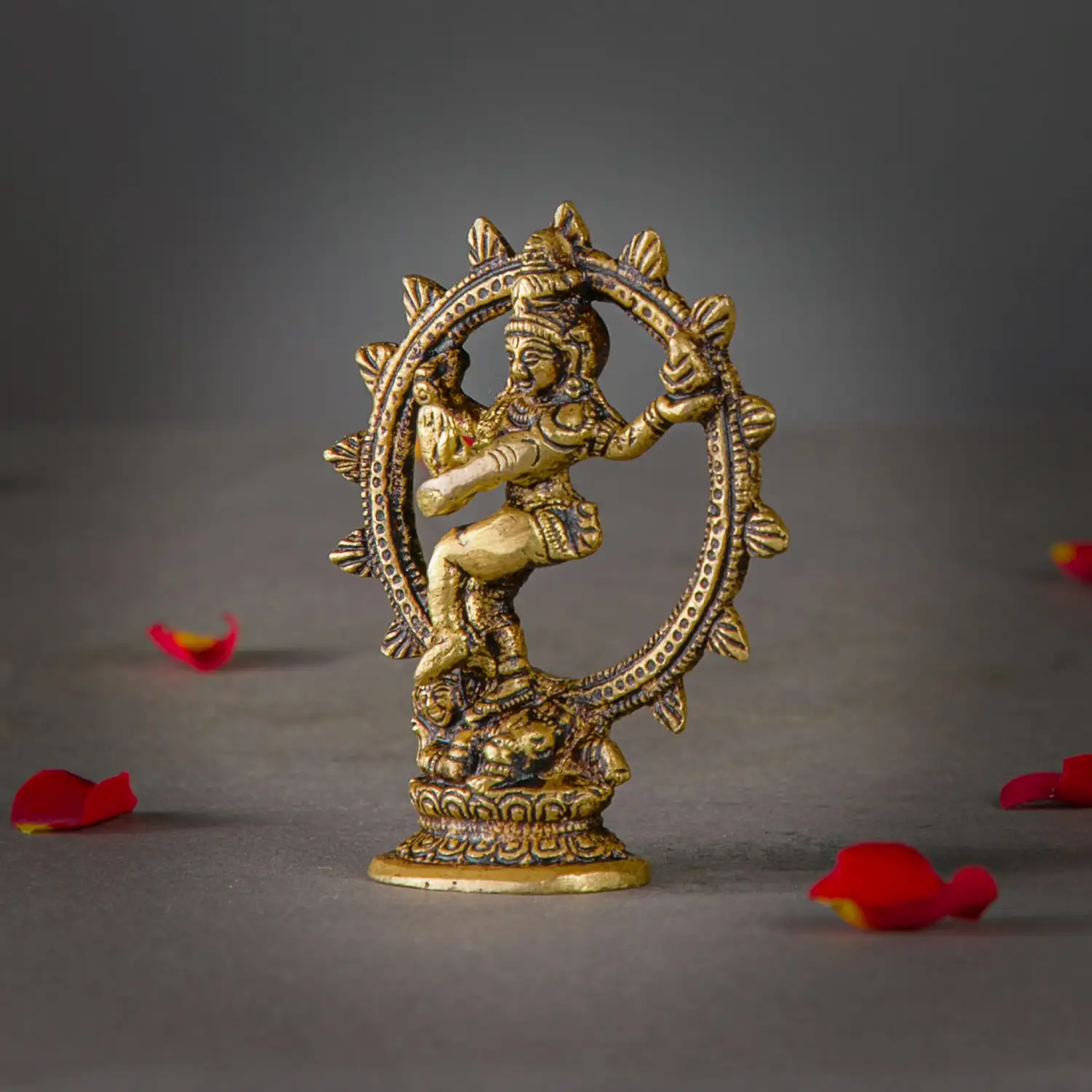 3 inches mini Brass Lord Shiva Natraja with agni idol - secondary