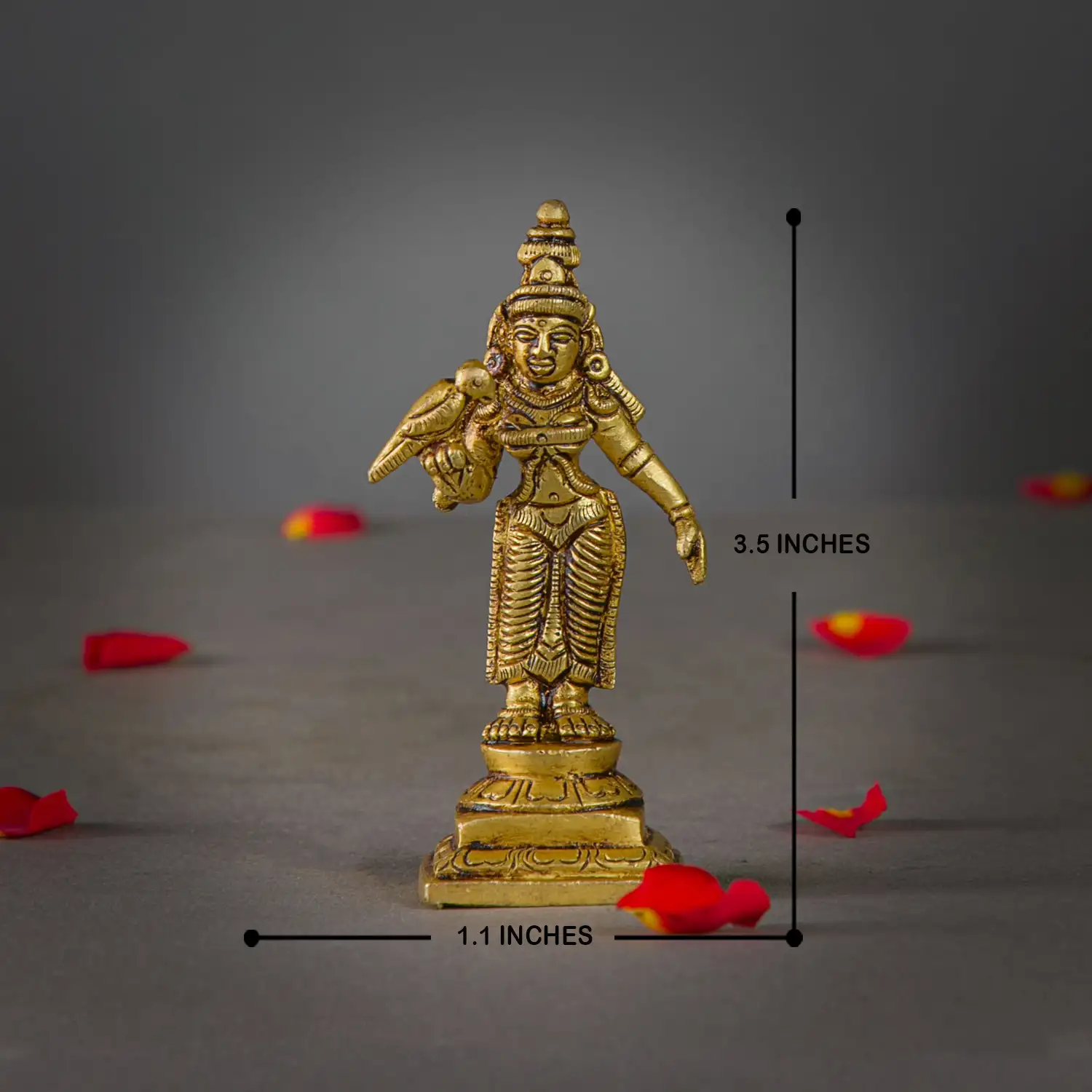 3.5 inches Madurai Meenakshi amman idol - image 5