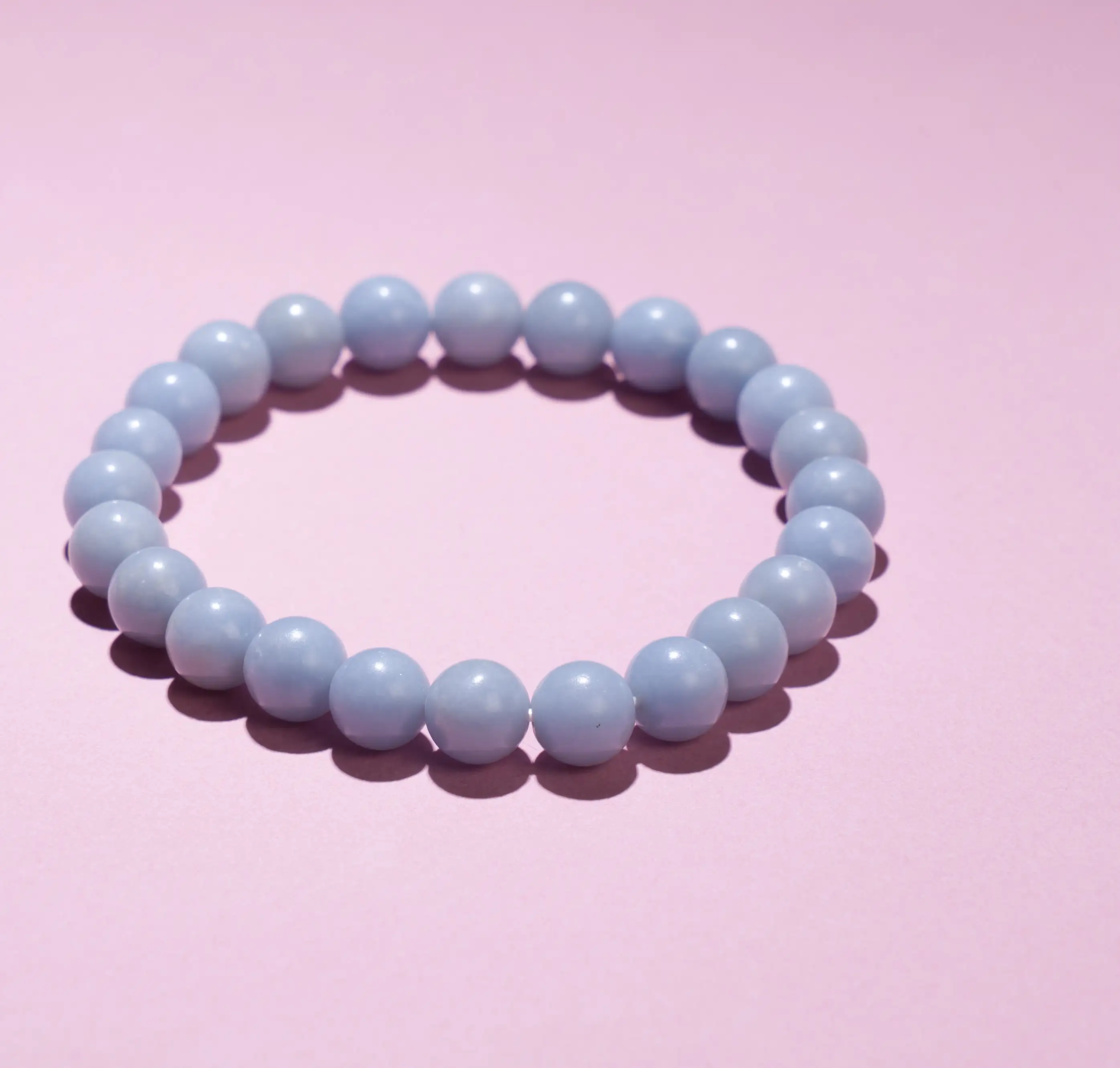 8mm Angelite crystal stone bracelet - secondary