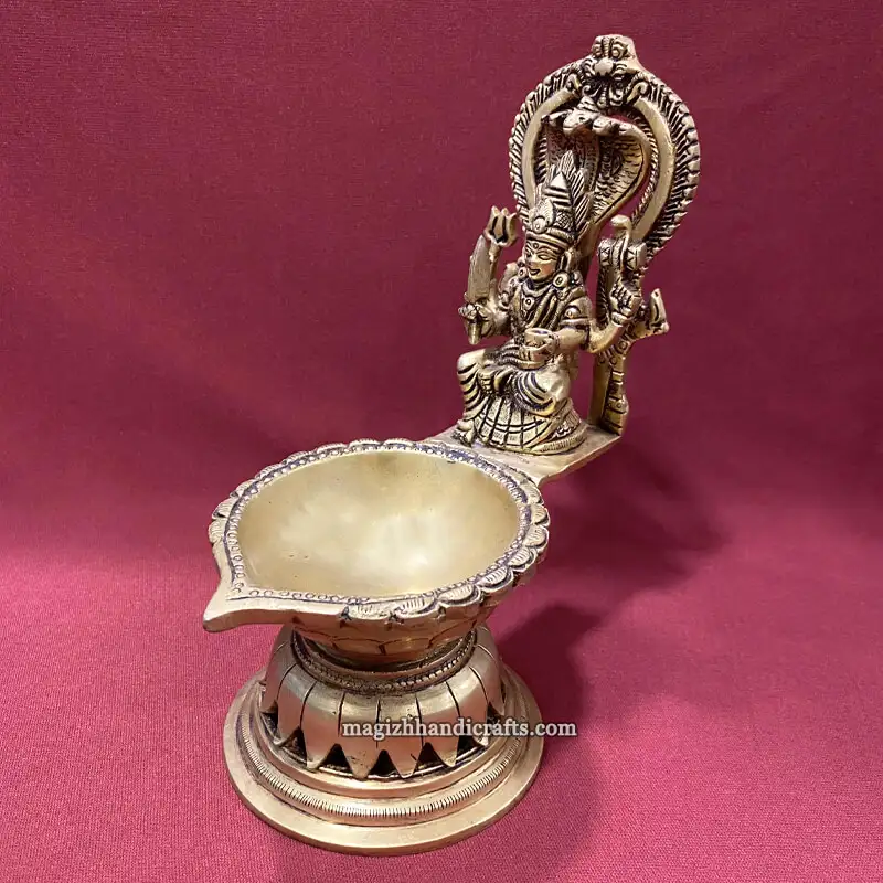 7.8 inches Brass Karumari amman Vilakku - image 3