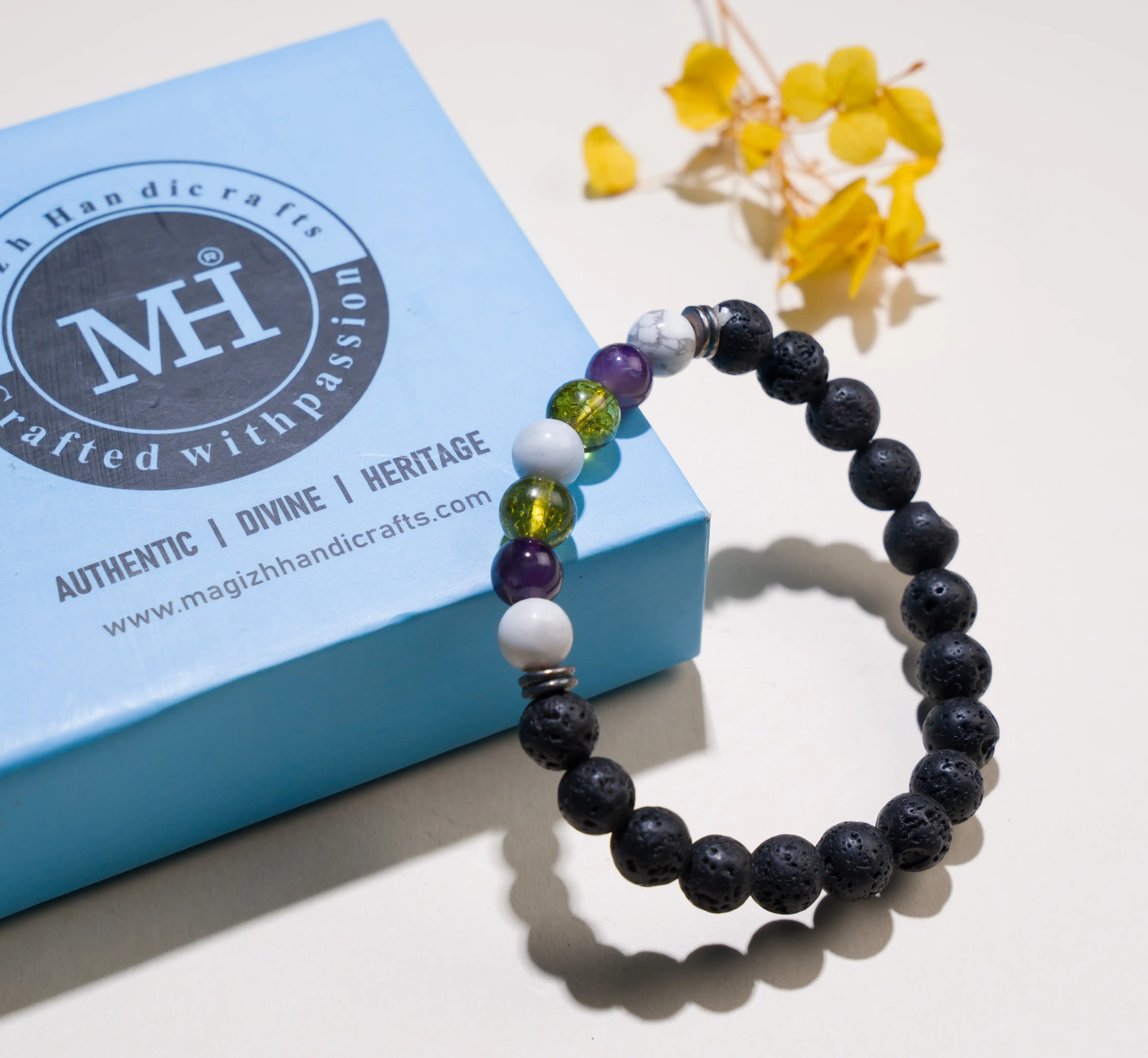 8mm Lava Angry Management Crystal Bracelet - image 3