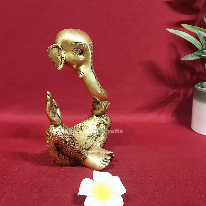 8 Inches Brass Modern Ganesha idol - secondary
