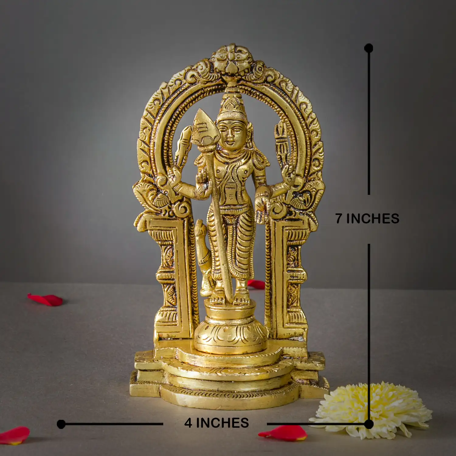 Brass Thiruvachi god Murugan idol - image 5