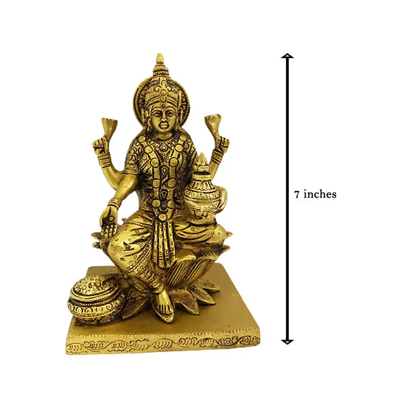 Brass kalasam Lotus Lakshmi 7inches - image 5