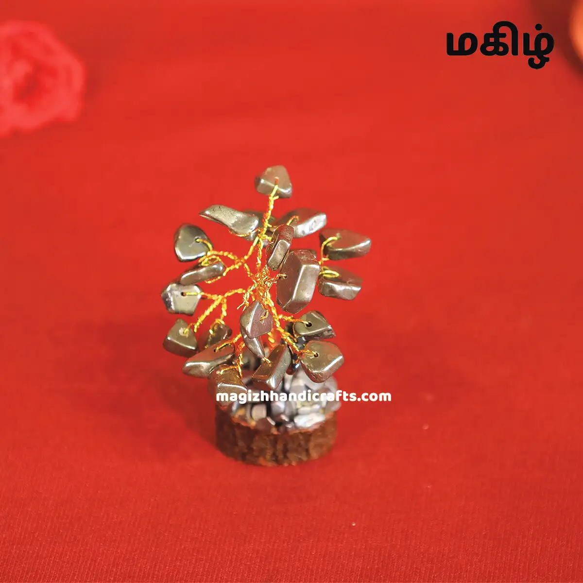 Mini Pyrite crystal stone tree - 25 beads