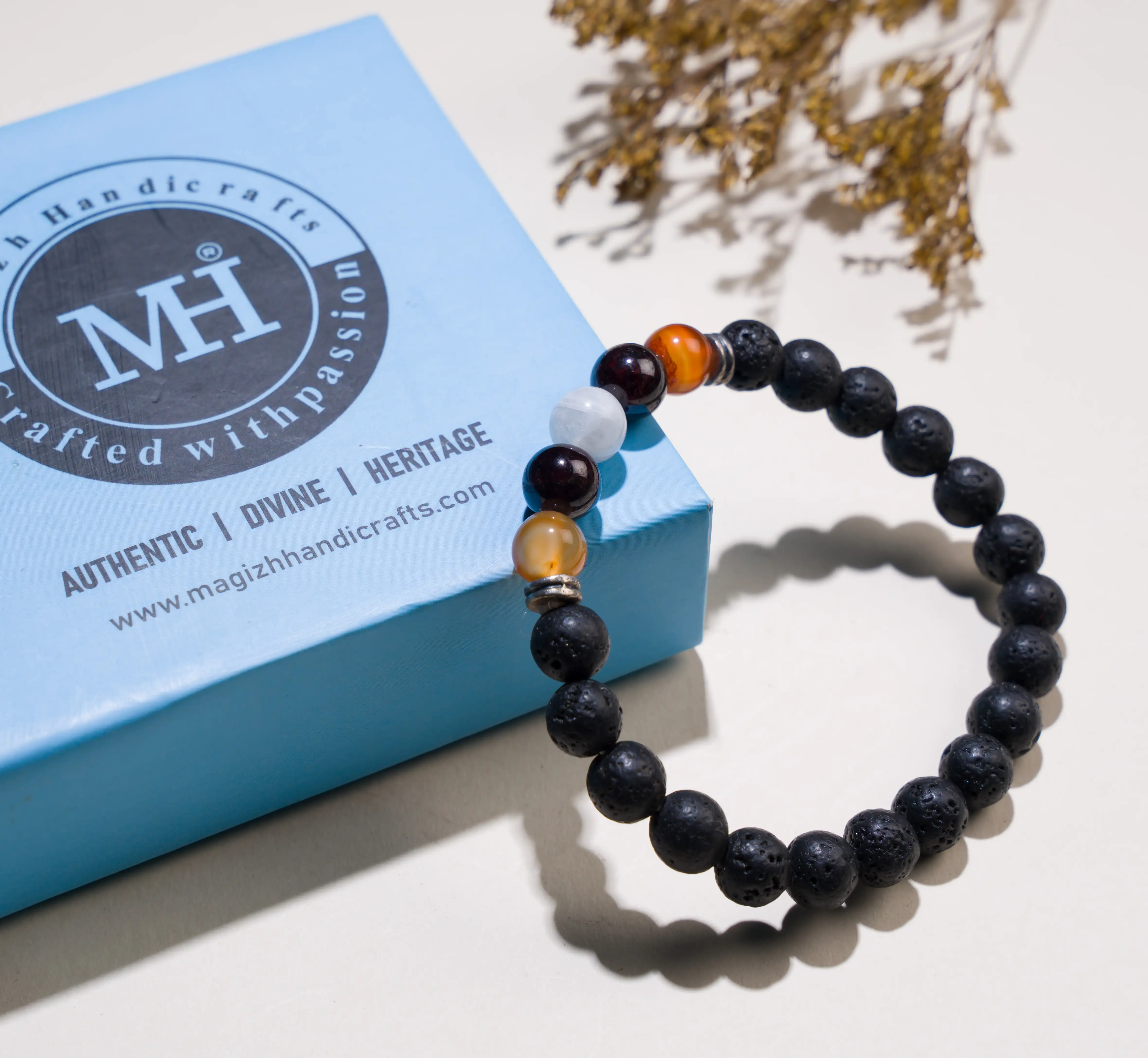 8mm Weight Gain Lava Crystal Bracelet - image 3
