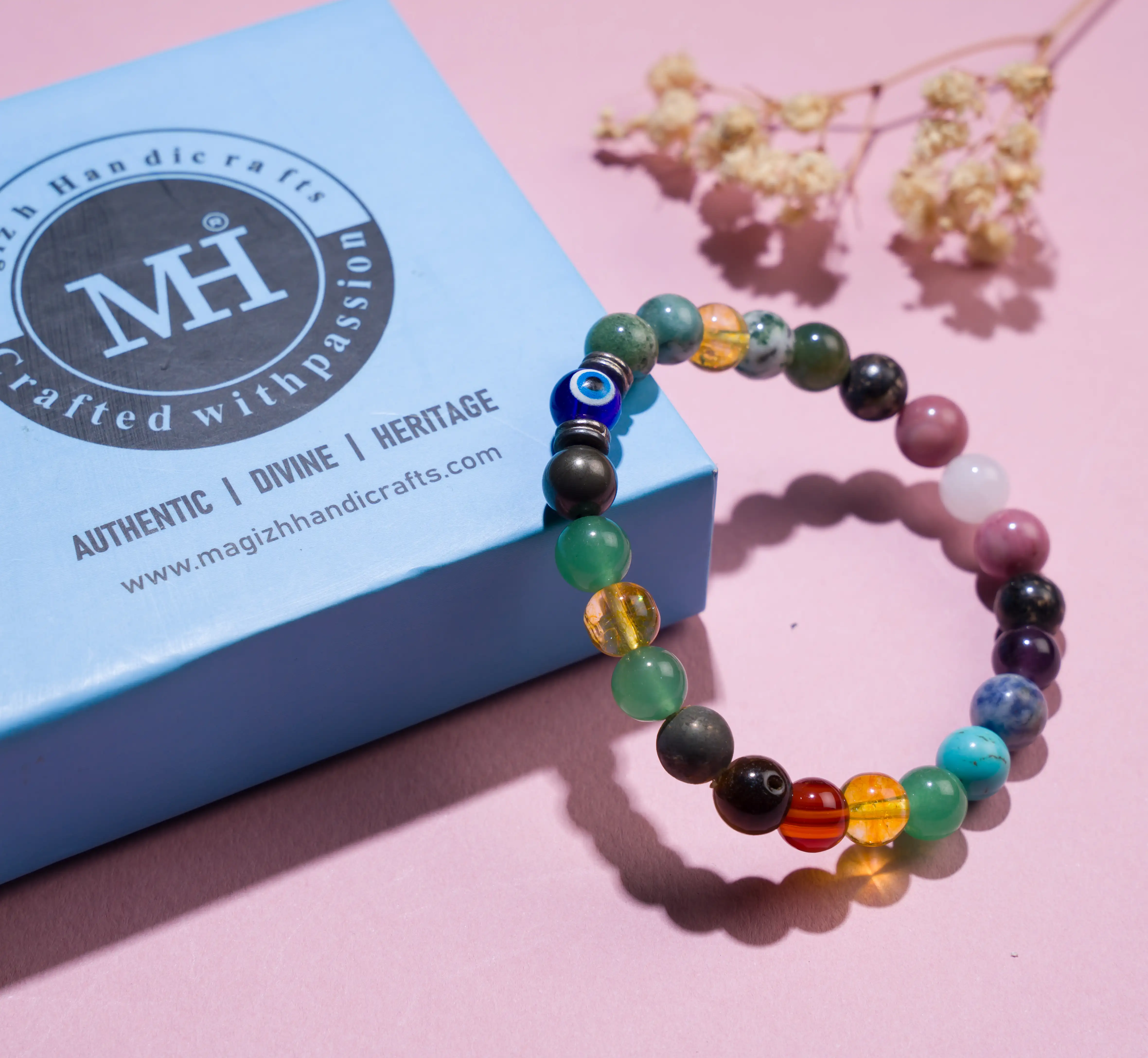 8mm 5 in 1 Combination Natural Crystal Bracelet - image 3