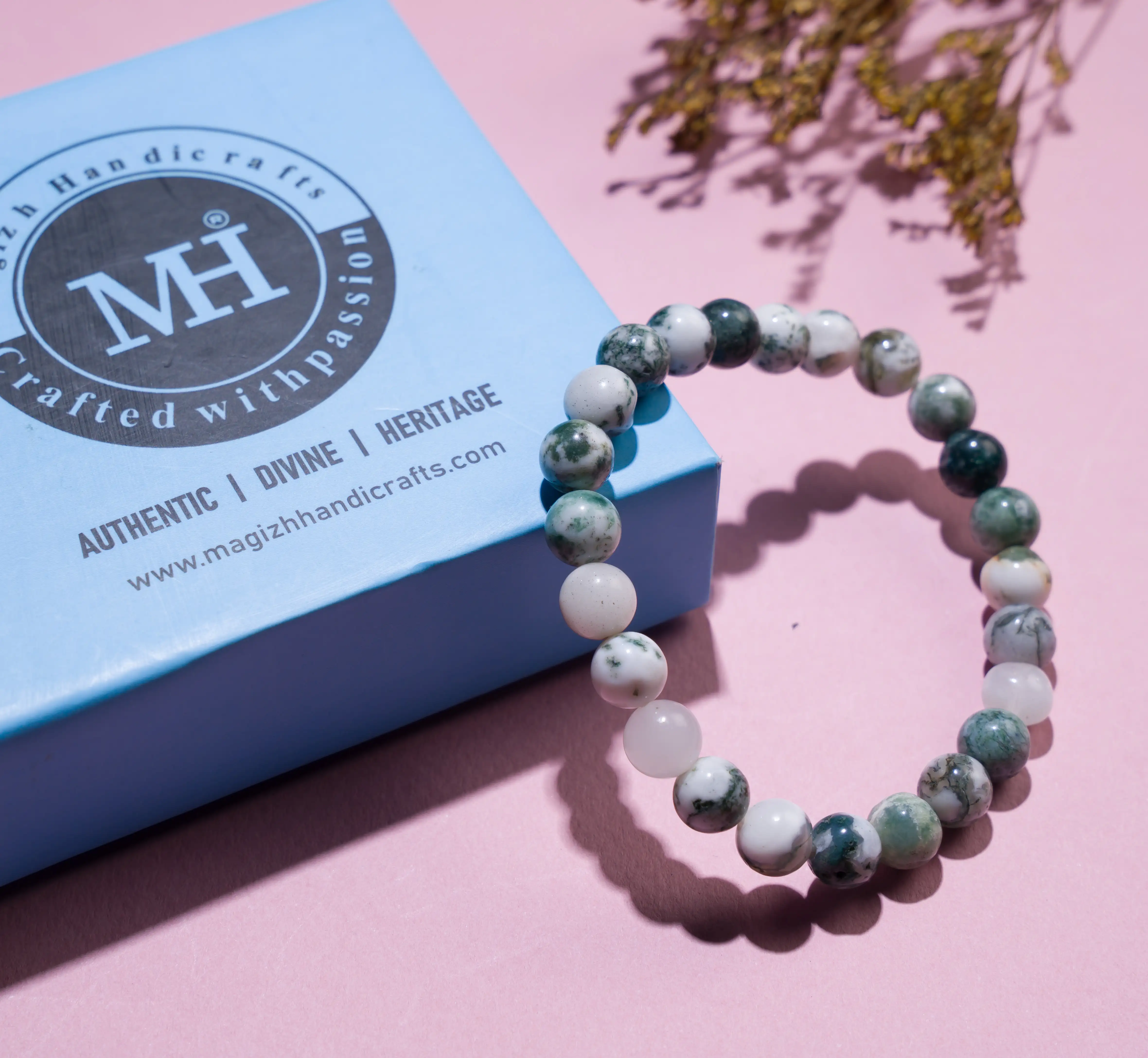 8mm Tree agate crystal bracelet - image 3