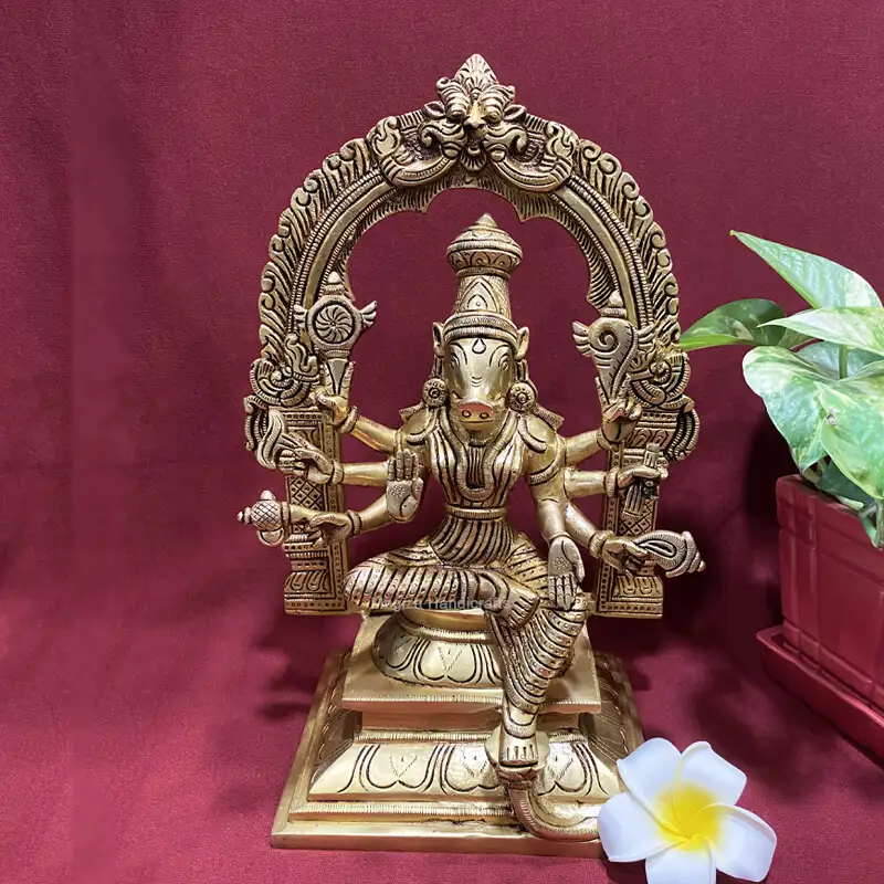 11.5 inches Brass Varahi amman with Thiruvachi
