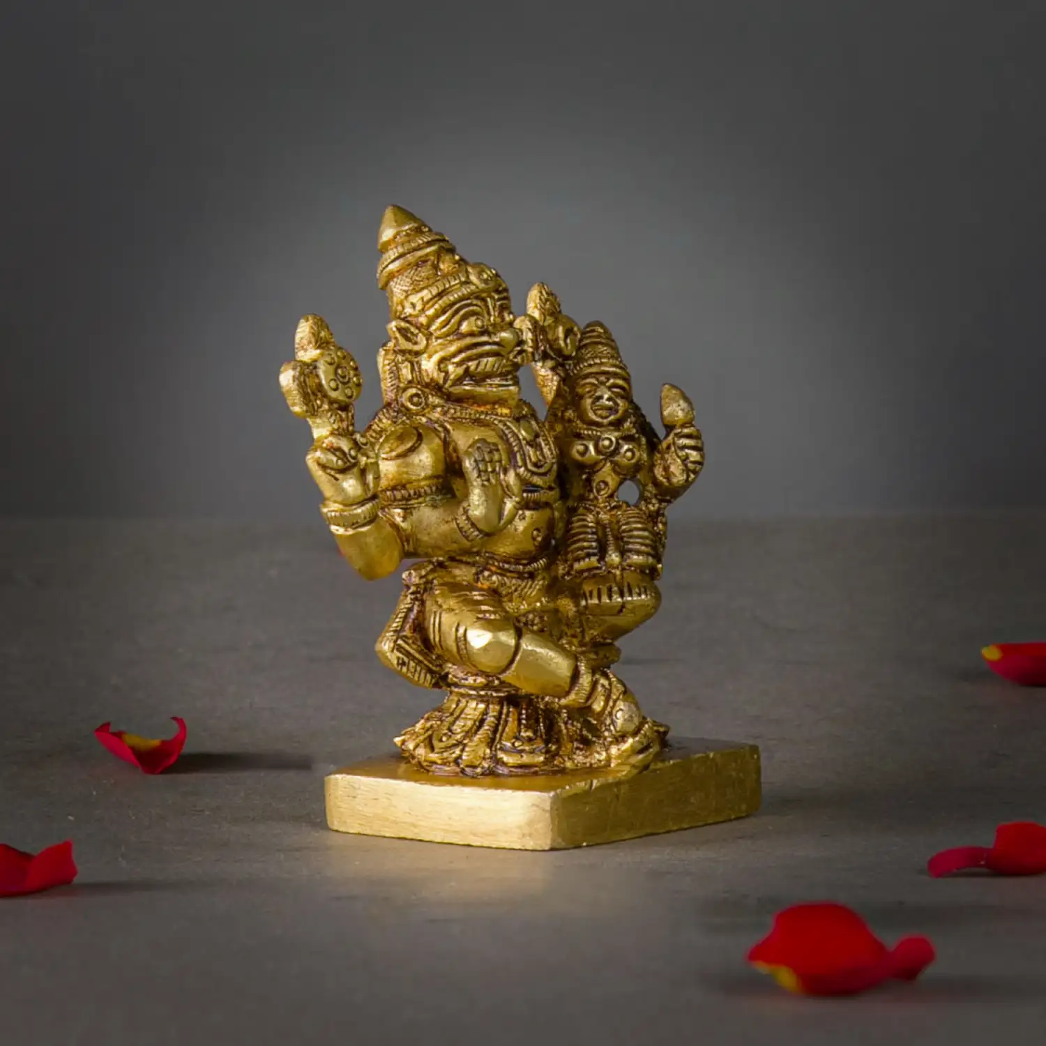Brass Narasihma Lakshmi idol 3 Inches - image 3