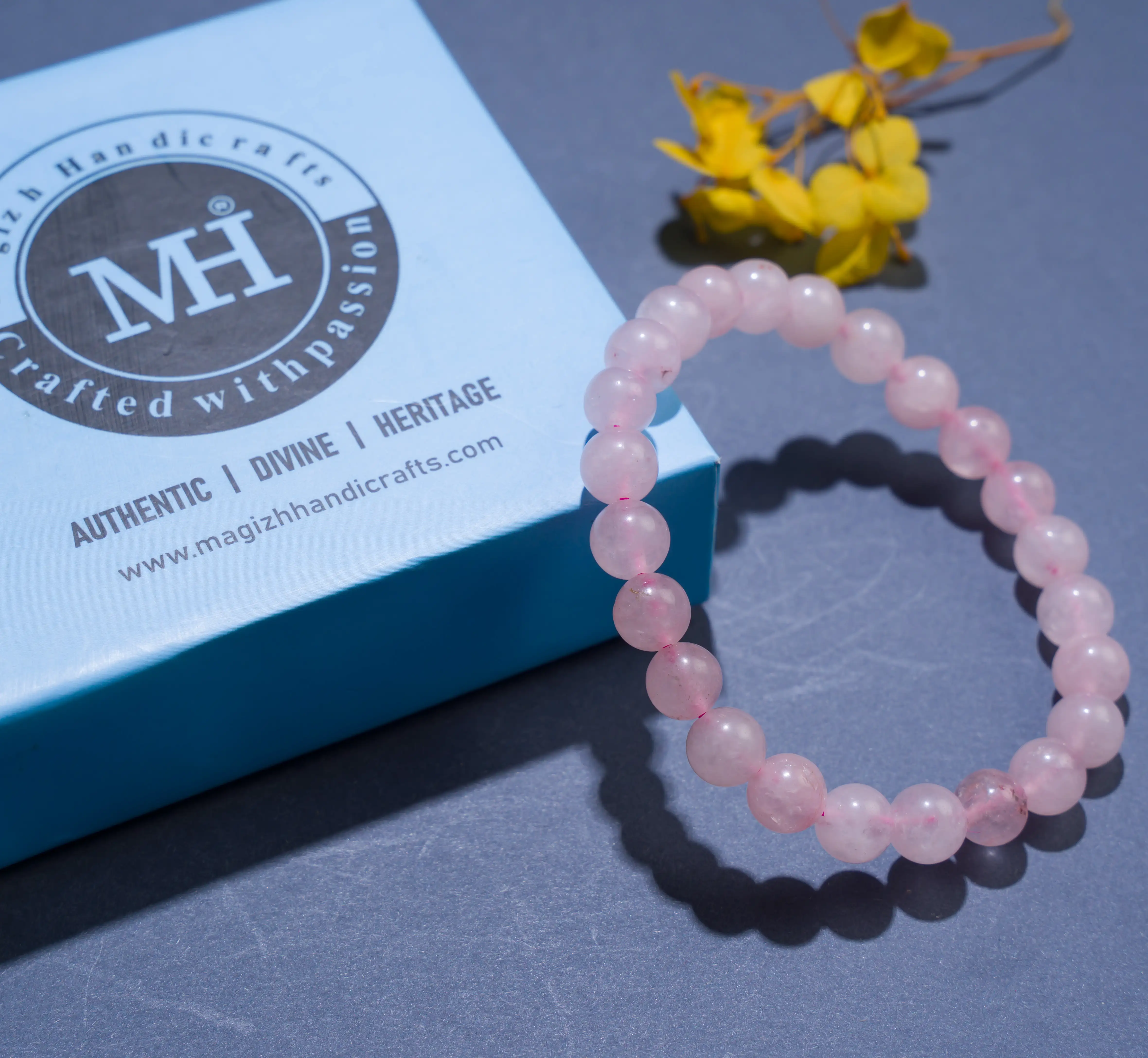 8mm Rose Quartz Crystal stone Bracelet - image 3