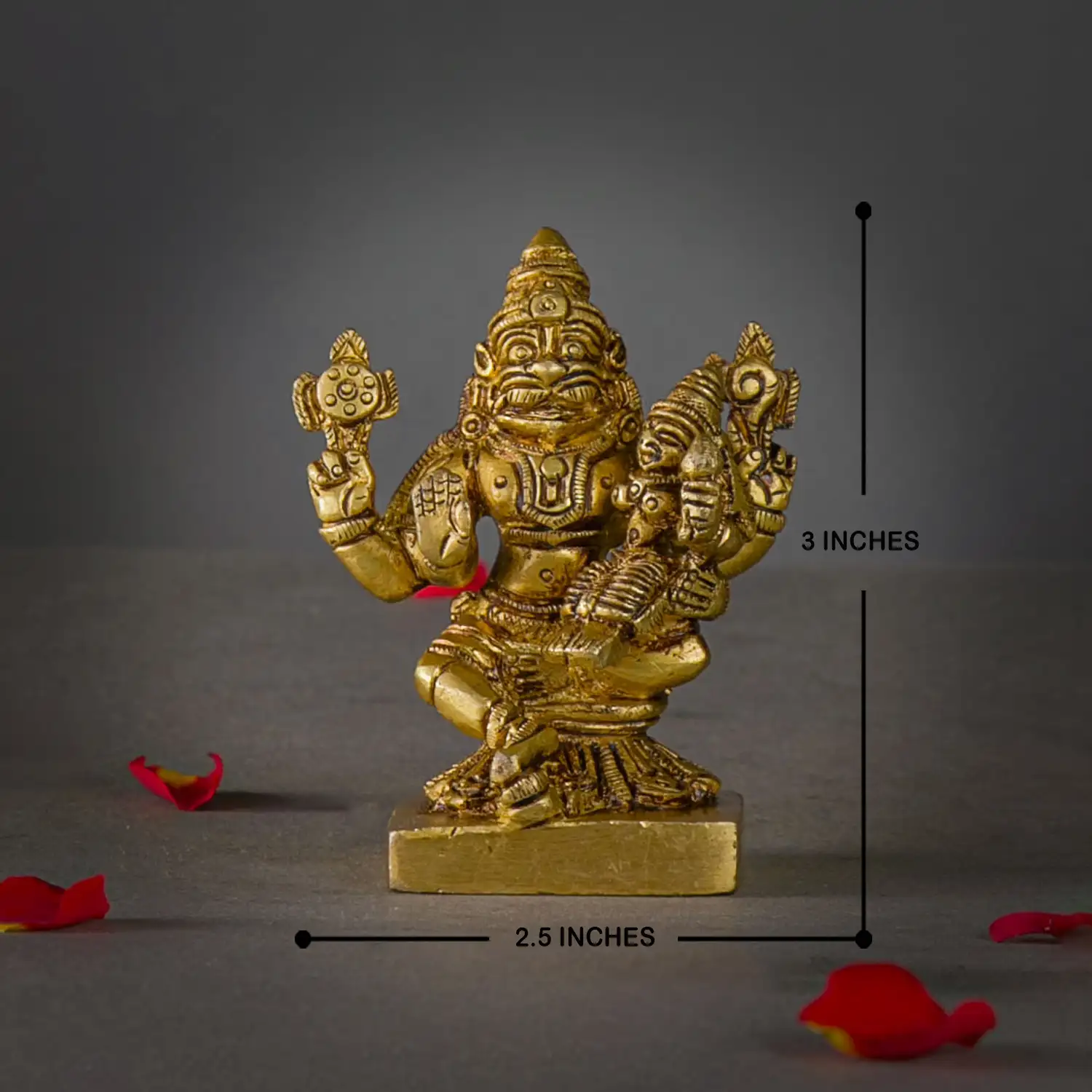 Brass Narasihma Lakshmi idol 3 Inches - image 5