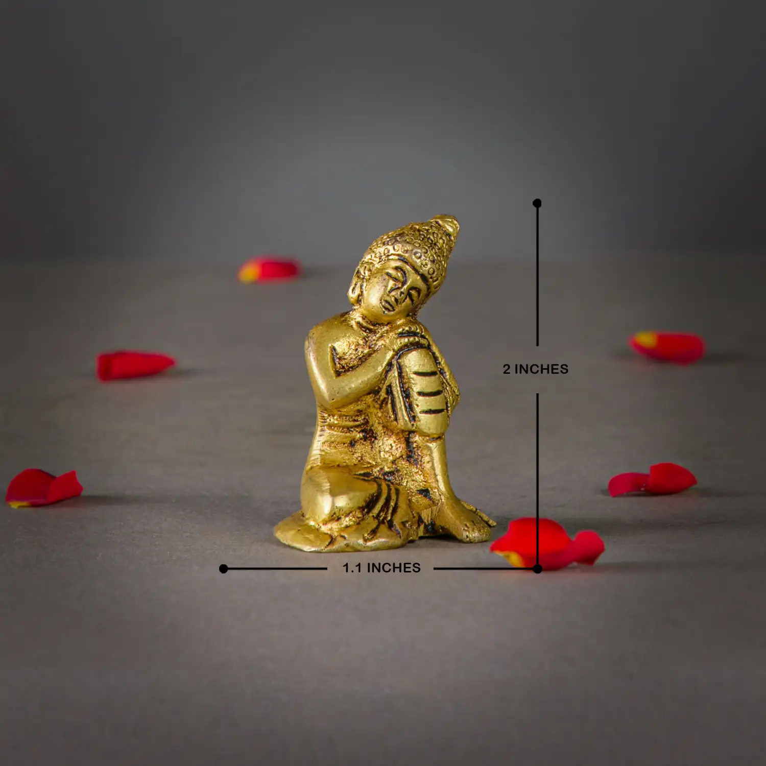 2 inches Mini Brass Resting Buddha Idol - image 5