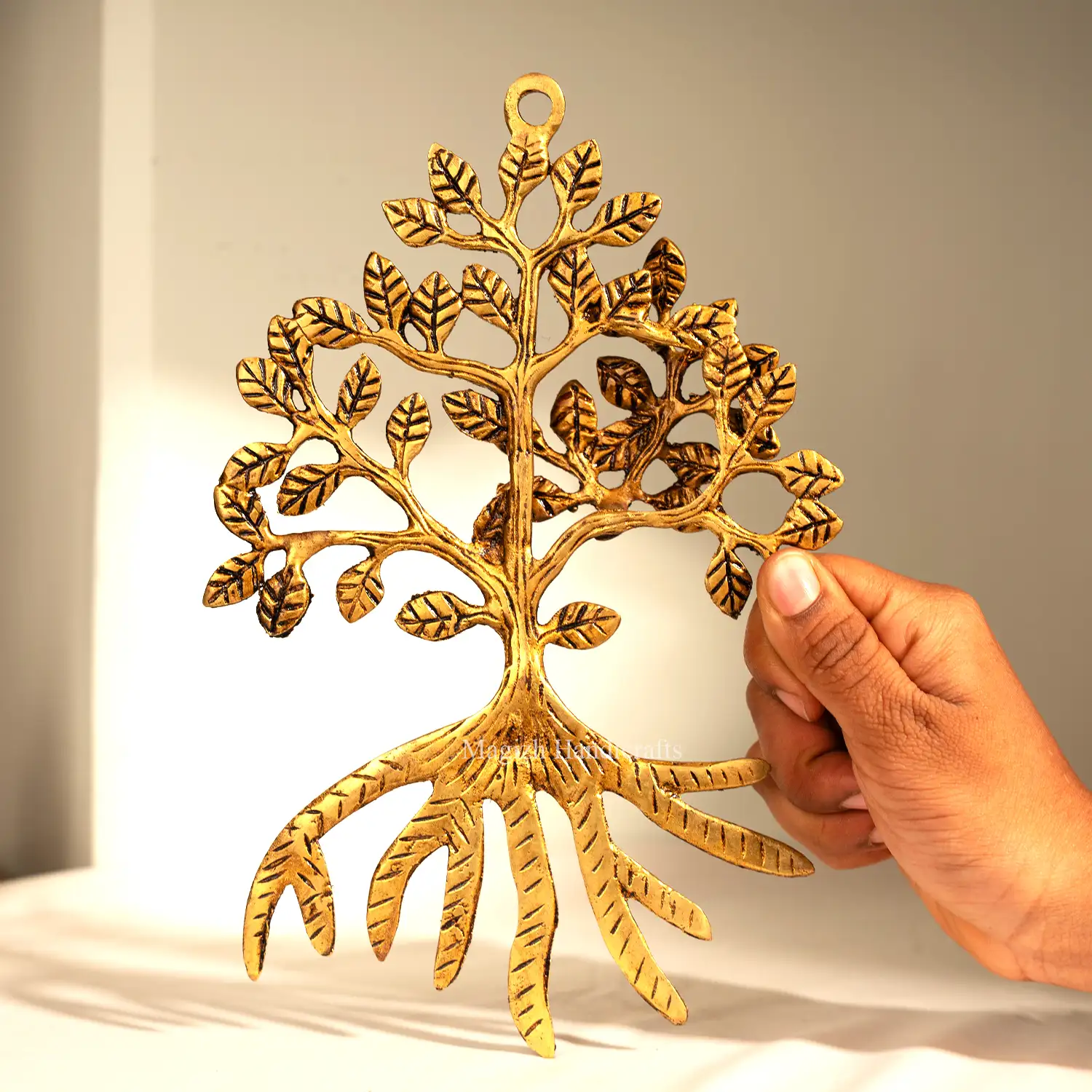 9 inches Brass Karpa Vriksham tree wall hanging