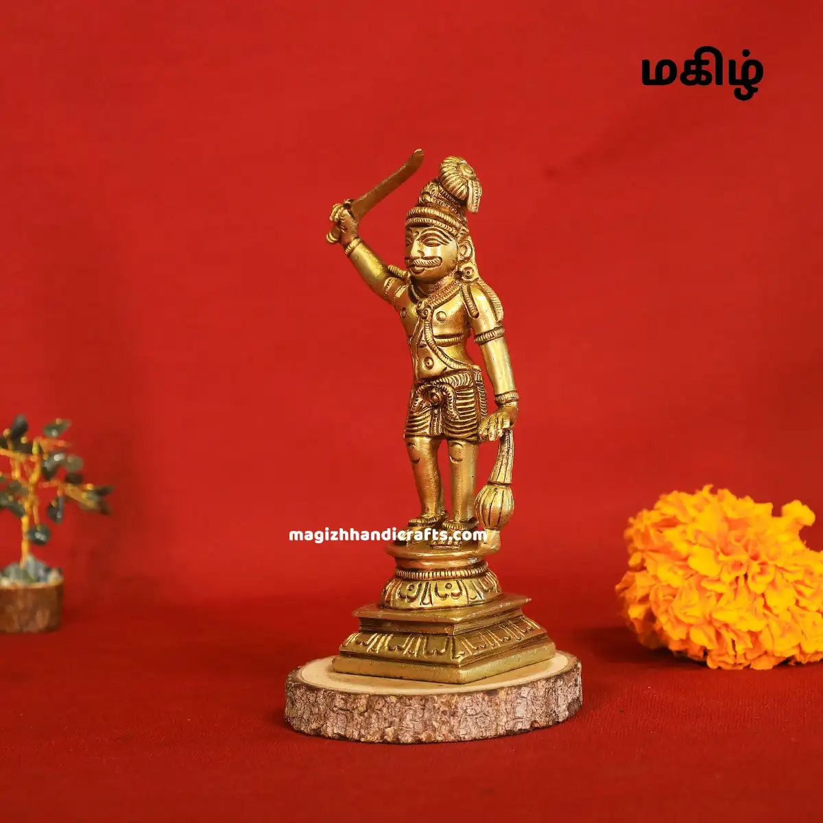 Brass Standing Maduraiveeran idol - 6 inches - secondary