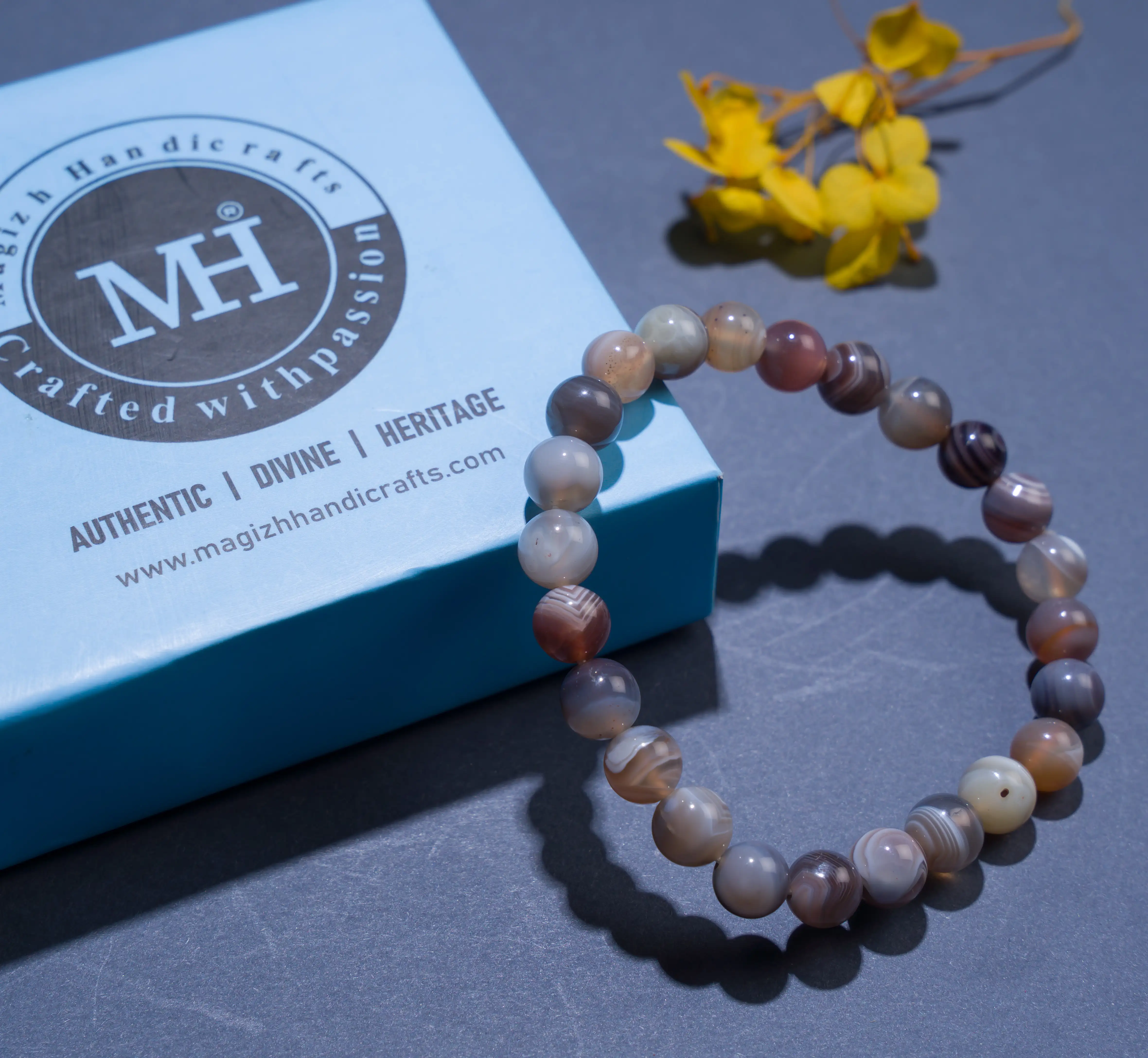 8mm Botswana agate crystal bracelet - image 4