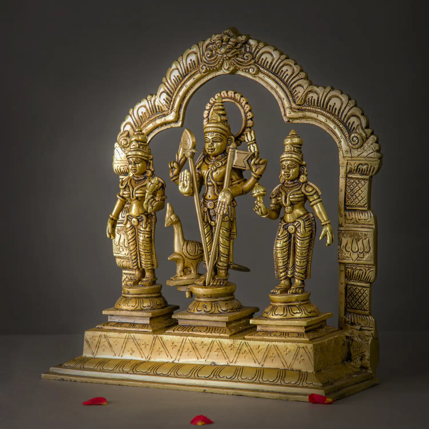 12 inches brass Lord Murugan Valli Deivanai idol with thiruvachi - secondary