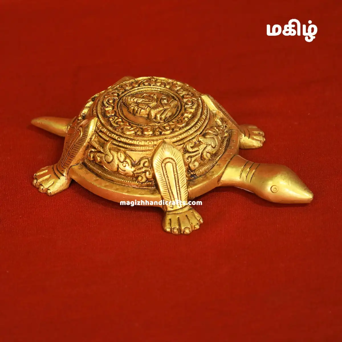 Brass Tortoise with Ganesha idol - 7 inches - secondary