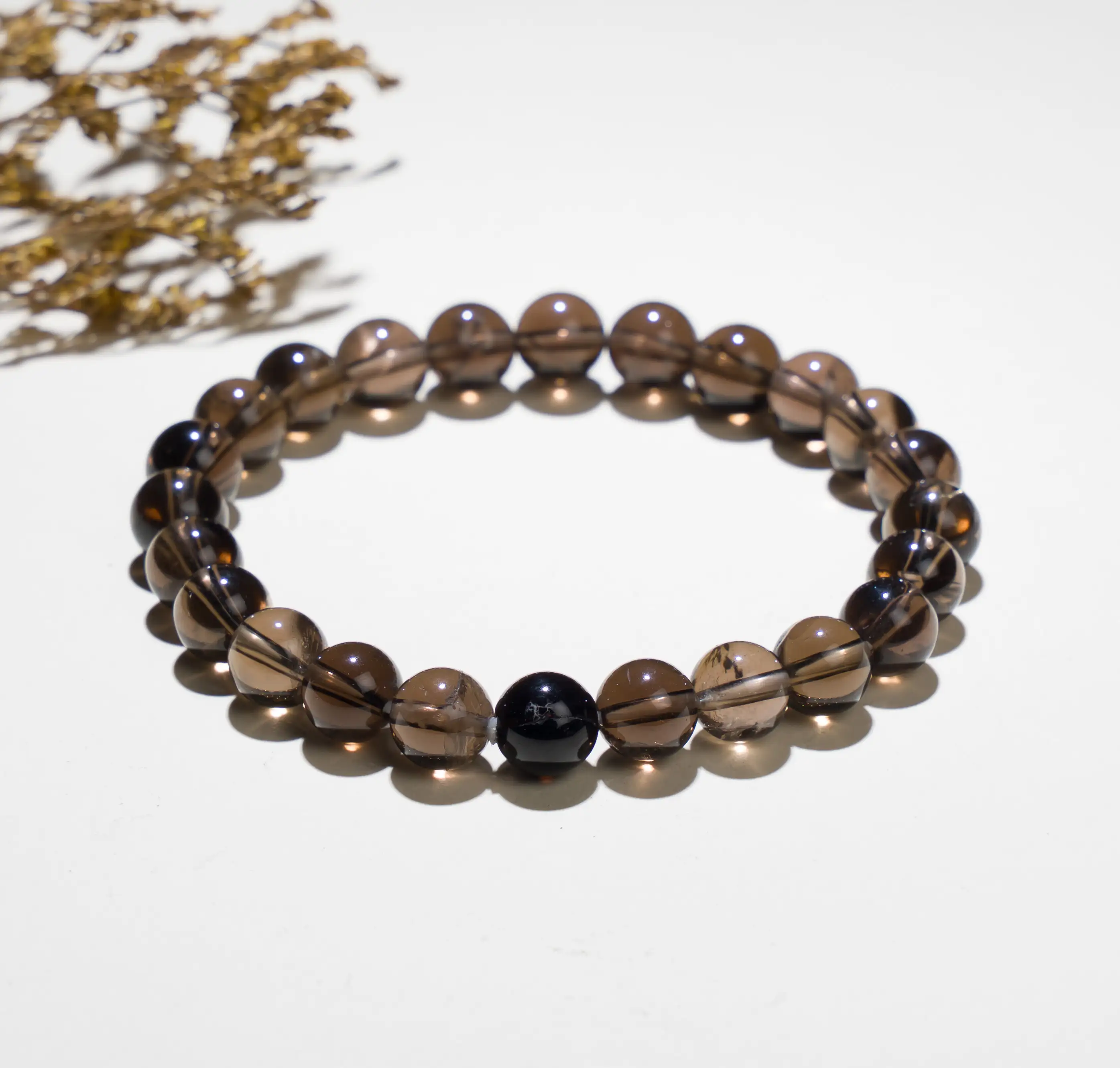 8mm Smoky quartz bracelet crystal bracelet