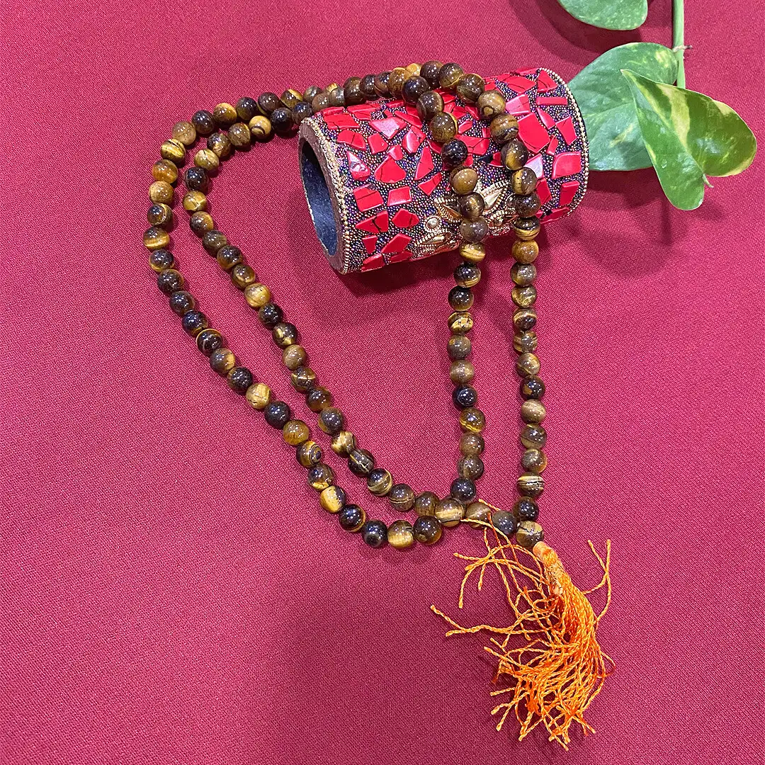 Tiger eye Crystal stone mala 108 beads (8 mm) - image 3