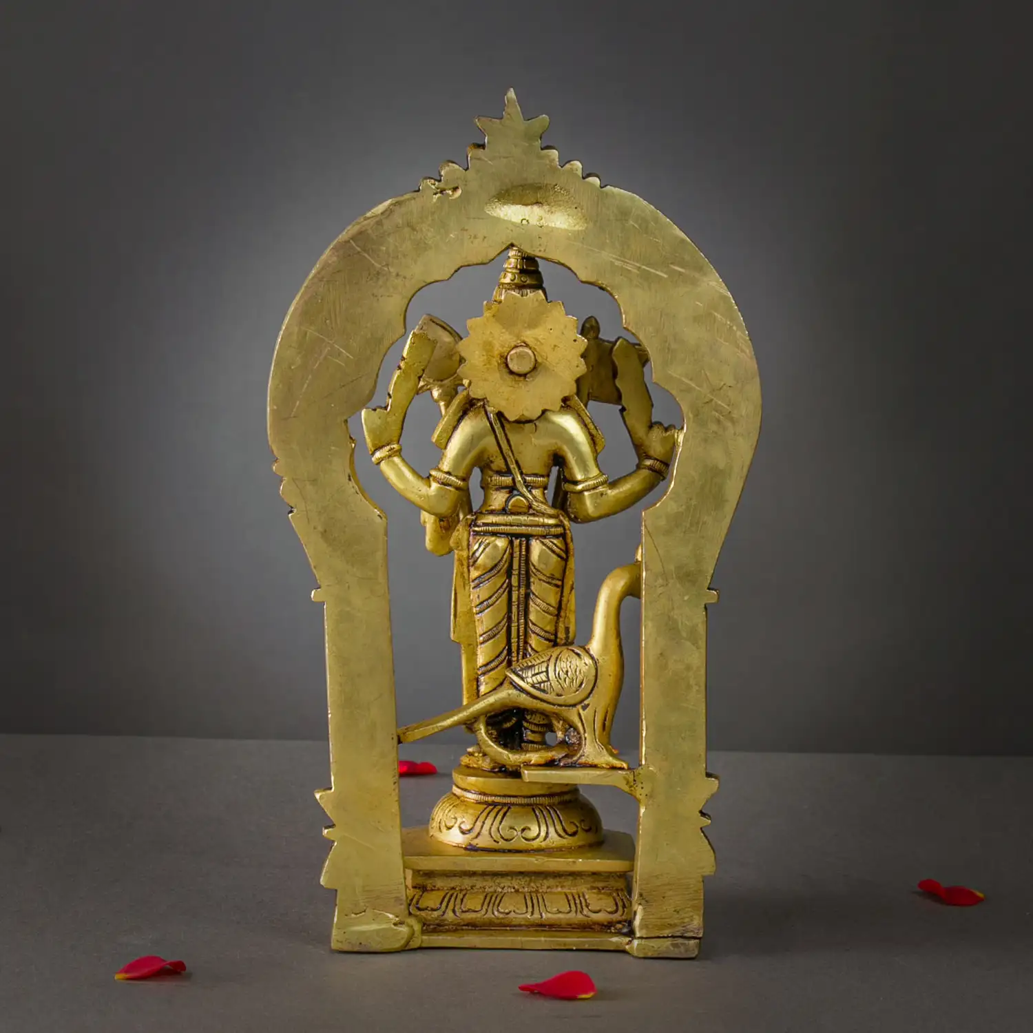 Brass Murugan with Thiruvachi Vel and Kodi idol - 10 inches - image 4