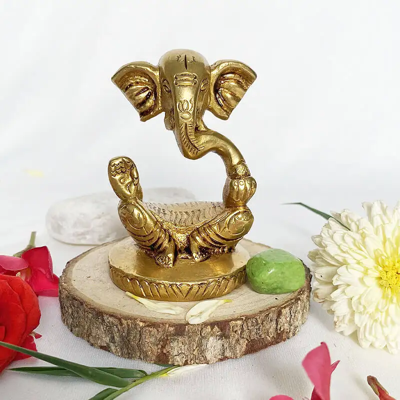 Brass Lord modern Ganesha pooja idol statue - image 5