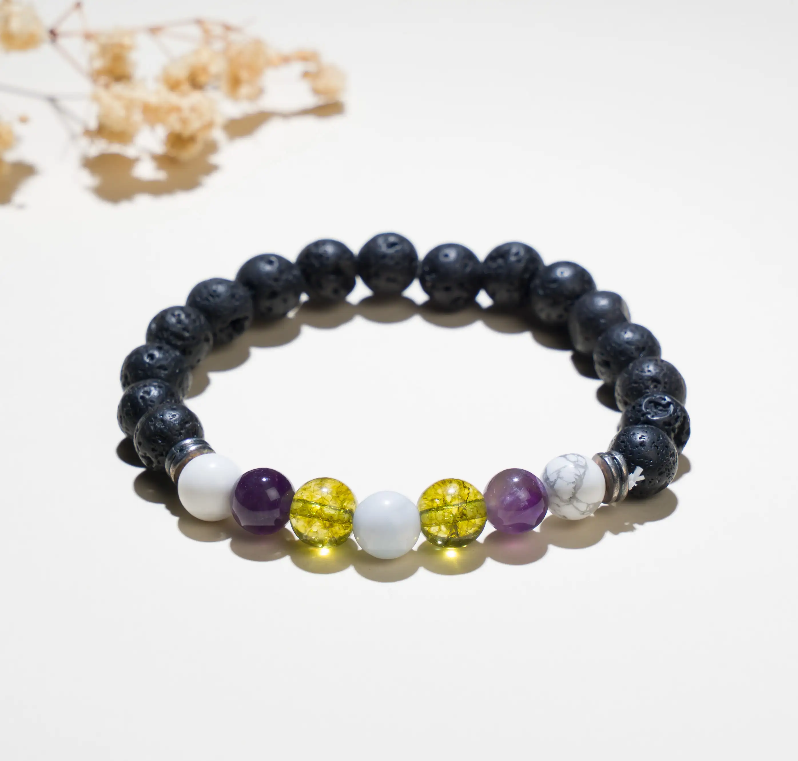 8mm Lava Angry Management Crystal Bracelet - image 1