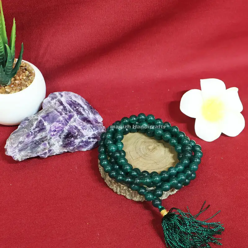 8mm Green Jade crystal Mala 108 beads - image 3