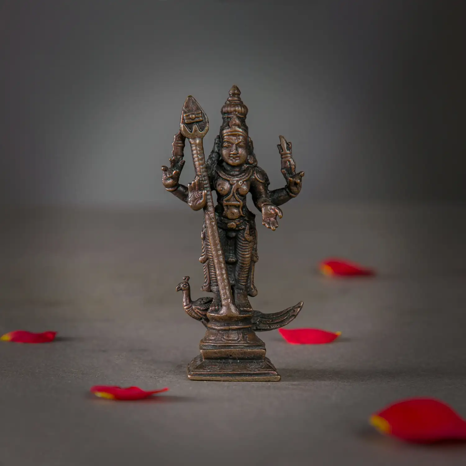 3 inches Copper Murugan with Vel
