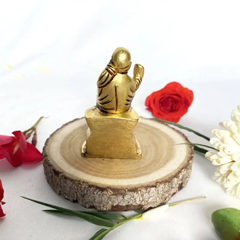 Brass Sai Baba lord idol for pooja room and car dashboard 2 1/2 inches - image 4