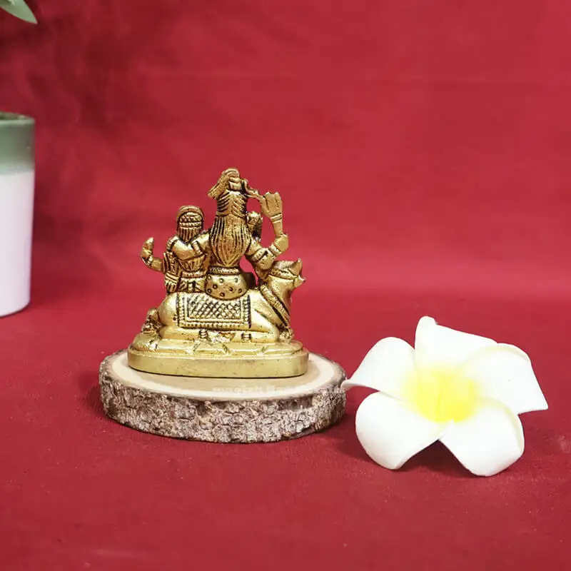 2.5 inches Brass Lord Shiva family set statue - image 3